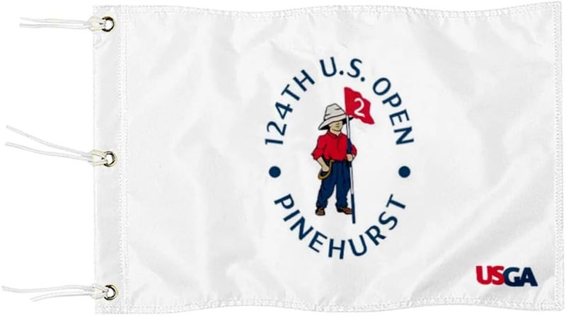 2BUT 2024 US Open Pinehurst Golf Pin Flag Practic Putting Green Golf Flag For Backyard Garden Double-Sewn 600D Nylon Miniature Pin Flag (white 20"x13" Grommet) - Image 1